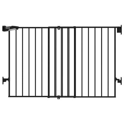 Babelio 31.5-55" No Bottom Bar Baby Gate Extra Wide, 2-in-1 Auto Close Dog Gate for The House, Stairs and Doorways, with Large Walk Thru Door, Black