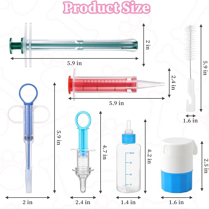 6Pcs Dog Cat Pill Shooter, Feline Pill Pockets Popper Tapeworm Treatment Dewormer Pusher for Cat Dog, Pet Piller Rush Poppers Pet Medicine Feeder for Animals, Gifts for Animals Lover