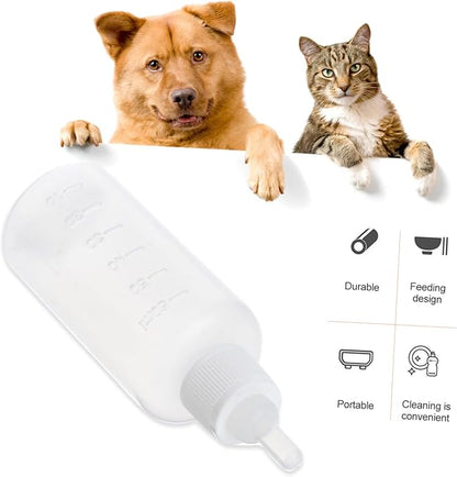 WOONEKY 2sets Pet Nursing Bottle Set for Cats and Dogs Milk Feeder for Puppies and Kittens Easy to Use Safe for Pets Portable Design for Travel