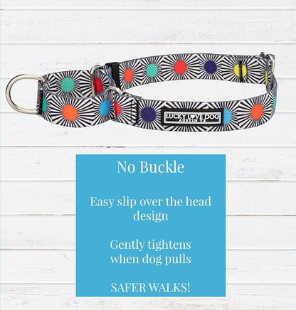 Lucky Love Dog, Adjustable Fun Style Martingale Collar for Dogs, Comfy & Bright Color, Premium No Slip Dog Collar - (Medium, SOCO Mart - Combo)