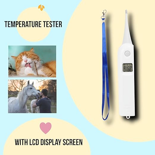 Pet Thermometer, Fast Read Digital Veterinary Thermometer, Animal Temperature Monitor, Pet Temperature Tester for Dogs, Cats, Horse,Cattle, Pigs,Birds, Sheep