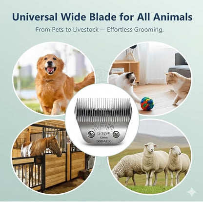3FW Dog Grooming Replacement Wide Blade,Compatible with Andis, Wahl, Oster A5 Dog Wide Clippers, 13mm (1/2") Cutting Length,for Large Dogs, Cats Other Pet Grooming