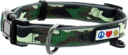 Pawtitas Value Bundle Set | Large Padded Dog Harness + Medium Padded Dog Collar + Large Padded Leash - Green Camo Set