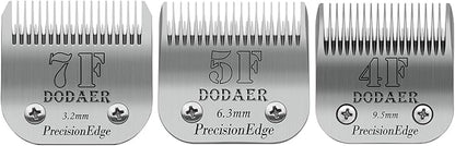 Size 7F/5F/4F Detachable Pet Dog Grooming Blades of Stainless Steel,Compatible with Andis,Oster A5,Wahl KM10 Series,3 Count
