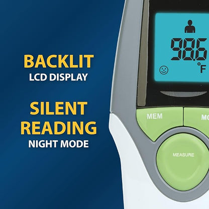 Veridian Healthcare Infrared Thermometer | Forehead Measurements | 1-Second Readout | Hygienic Non-Contact | Whole Family Care | 3-Year Warranty