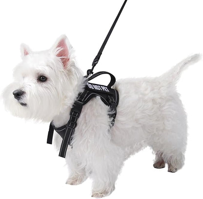 Tactical Dog Harness for Small Dog - Reflective Puppy Pet Vest No Pull Military Service Dog Vest with Vertical Handle XS Dog Harness for Outdoor Training
