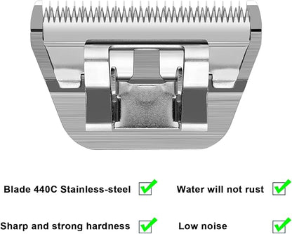 Detachable Pet Dog Grooming Blades-Size 10W Dog Grooming Wide Blade,Cutting Length 1/16" 1.5mm,Compatible with Andi-s,Oster A5,Wahl km10 Clippers