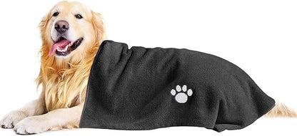 Puomue Microfiber Dog Towels for Drying Dogs, Super Absorbent and Soft Pet Towel, 40 Inch X 23.6 Inch, Perfect Dog Shower & Bath Supplies for Large, Medium or Small Dogs, Black