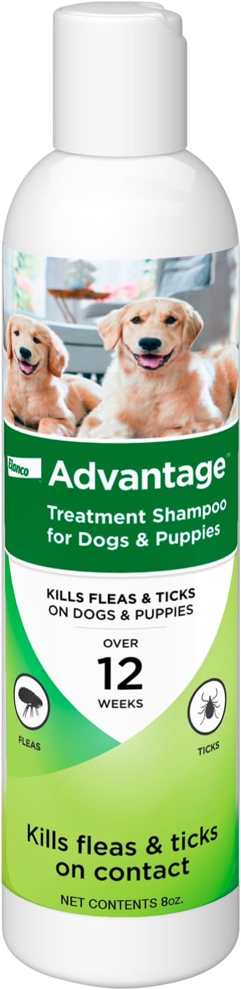 Advantage Dog Flea & Tick Shampoo for Puppies & Adult Dogs | Kills Fleas & Ticks | 8 oz.