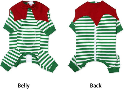 Striped Dog Surgery Recovery Suit Female Male,Puppy Dogs Onesie Cats Long Sleeve Bodysuit After Surgery Neuter for Abdominal Wounds Protective(with Bib)