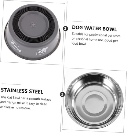 TOYANDONA 2pcs Dog Feeder Water Bowl Portable Stainless Steel Pet Bowl for Easy Cleaning