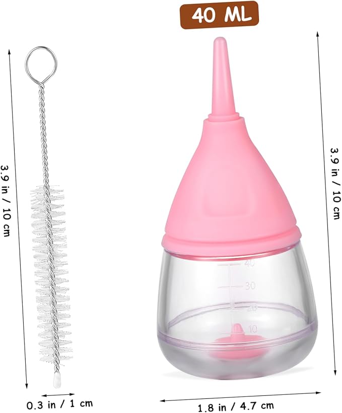 MERRYHAPY Kitten Puppy Nursing Bottle Set Pet Feeding Bottle Nipples Breast Milk for Newborn Kitten Feeder Cat Milk