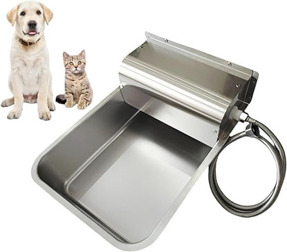 Automatic Water Dispenser for Dogs Large, Outdoor Dog Water Dispenser, 304 Stainless Steel Auto Filling Dog Water Bowl, Suitable for Horses, Chickens, Dogs, Livestock, Easy to Clean
