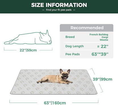 FXW Washable Pee Pads for Dogs, Puppy Pads with Super Absorbent, Specifically Designed for FXW Rollick/Homeplus 24inch 6 Panels Dog Playpen, 39" x 63" Rectangle, Khaki, 2 Packs