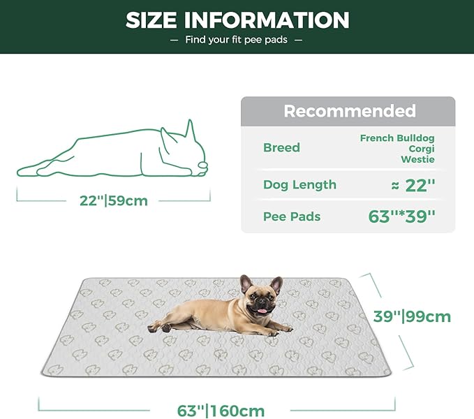FXW Washable Pee Pads for Dogs, Puppy Pads with Super Absorbent, Specifically Designed for FXW Rollick/Homeplus 24inch 6 Panels Dog Playpen, 39" x 63" Rectangle, Khaki, 1 Pack