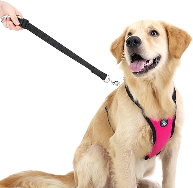 VavoPaw Dog Seat Belt, Safety Vest Dog Car Harness with Adjustable Buckle Dog Seat-Belt for Vehicle Nylon Pet Safety Seats Belts Heavy Duty(XL, Magenta)