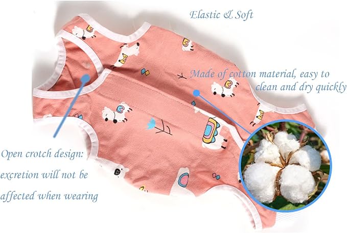 Cat Recovery Suit Female Kitten Onesie for Cats After Surgery Female Spay Surgical Abdominal Wound Skin Diseases Cone Collar Soft Alternative Wear (Alpaca, M)