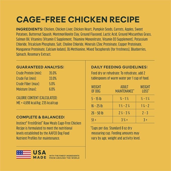 Instinct FreshDried Bites, Natural Freeze-Dried Dog Food, Grain-Free - Cage-Free Chicken, 3 oz. Bag