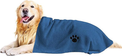 Puomue Microfiber Dog Towels for Drying Dogs, Super Absorbent and Soft Pet Grooming Towel, 40 Inch X 23.6 Inch, Perfect for Large, Medium or Small Dogs, Blue