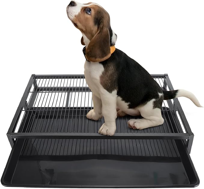 Dog Potty Tray, Pet Indoor Dog Training Toilet, Pet Litter Box Dog Training Toilet, Puppy Pee Pad Holder Mesh Pad Tray, Dog Potty Training Pee Pad Holder for Small Dogs