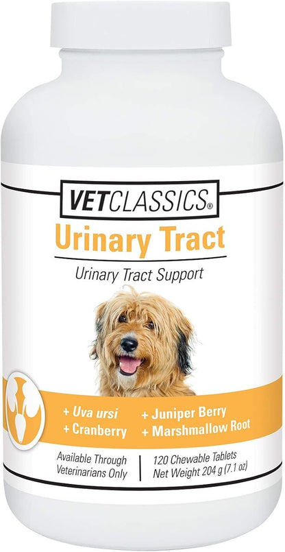 Vet Classics Urinary Tract Dog Supplement – Urinary Tract Support for Dogs, Helps Support Normal Urinary Tract Function, Pet Incontinence – Cranberry Dog Supplements – Chewable Tablets 120 Ct.