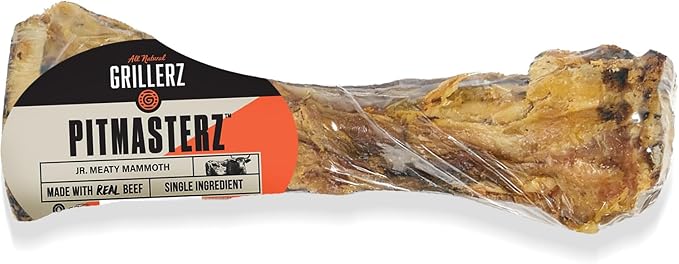 Scott Pet Grillerz Junior Meaty Mammoth Bone, 1 Count, Rawhide Free, All Natural Treat for All Breeds, Gluten Free, Long Lasting, Easy to Digest, Dog Chew for Healthy Teeth