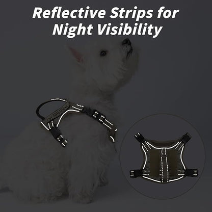 Tactical Dog Harness for Small Dog - Reflective Puppy Pet Vest No Pull Military Service Dog Vest with Vertical Handle XS Dog Harness for Outdoor Training
