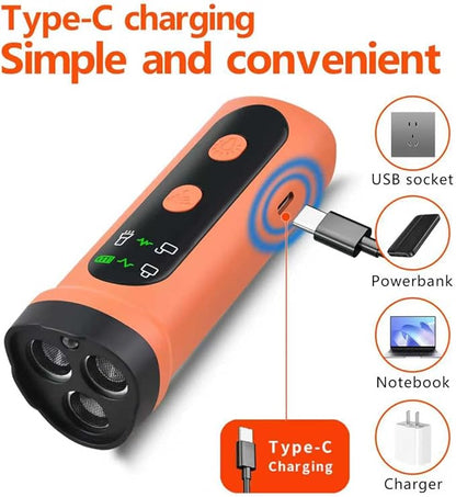 anabox Dog Bark Deterrent Device with LED Flashligt, 3 Sonic Heads, 3X Ultrasonic Anti Barking Device Training Tool for Dogs, 35 FT Range Stop Neighbors Dog Barks