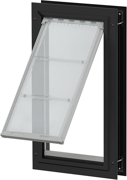Endura Flap Giant Dog Door for Doors | Designed for Big & Tall Dog Breeds | Insulated Flap for Energy Efficiency | Weather-Resistant & Secure Aluminum Frame | Black, Extra Large, Single Flap