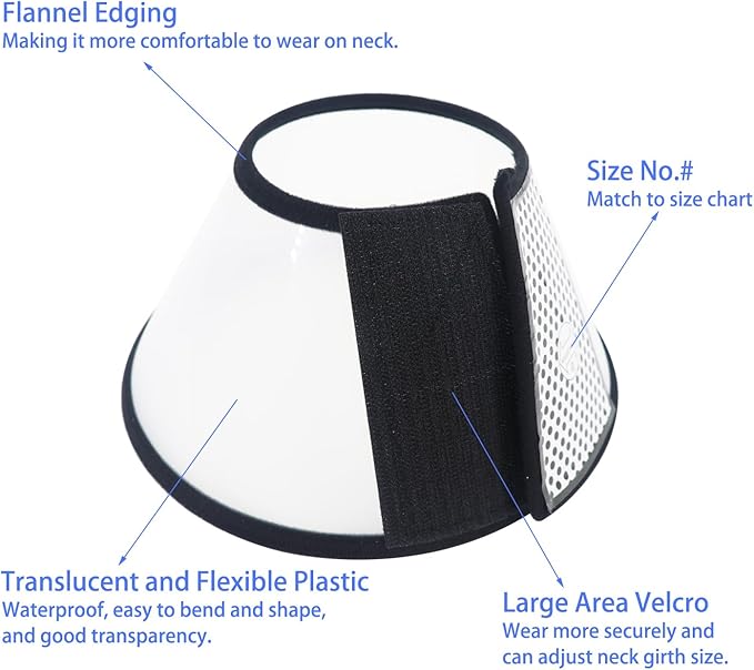 Dog Cone After Surgery, Adjustable Pet Recovery Collar for Dogs and Cats, Plastic Elizabethan Neck E-Collar Stop Licking Wounds (XXL)