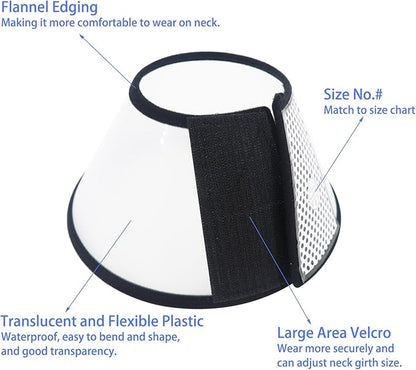 Dog Cone After Surgery, Adjustable Pet Recovery Collar for Dogs and Cats, Plastic Elizabethan Neck E-Collar Stop Licking Wounds (XXL)