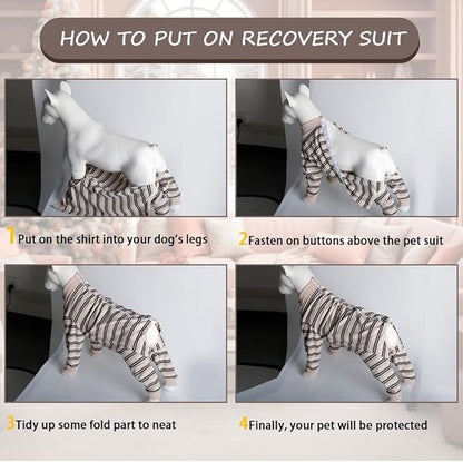 FEimaX Dog Recovery Suit After Surgery, Pet Abdominal Wounds Post Surgical Shirt for Dogs Cats, Puppy Spay Neuter Prevent Licking Onesie Alternative Bandages E-Collar & Cone