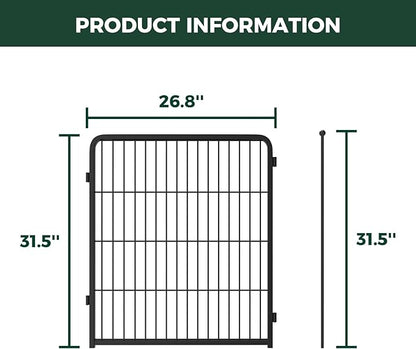 FXW AuraSpace Pro Acrylic & Wire Mesh Indoor Dog Playpen, 32" Height 2 Metal Panels Metal Dog Pen for Small and Medium Dogs, Black│Patented