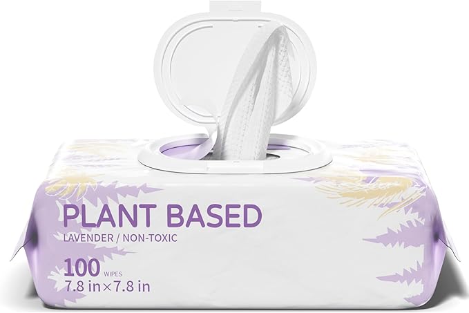 IMMHABI 100 PCS Dog Wipes for Paws and Butt Hypoallergenic Pets Cleansing & Deodorizing Anal Gland Hygienic Puppy Wipes for Dogs Face and Body Wipes Cleaning Fur Doggie Wipes Doggy Wipes (Lavender)