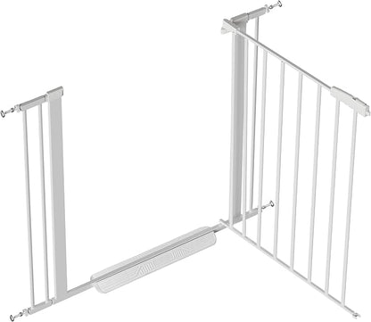 Dog Gate for Stair, 30" Tall Safety Gate Adjustable 29"-40.5" Extra-Wide Metal Pet Gate, Pressure Mounted Drill-Free No Tools Needed Dog Gate for Stairs,Doorways,House