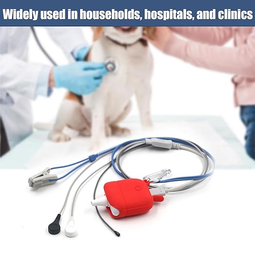 Veterinary Pulse Oximeter Monitor for Dogs, Rechargeable Spo2 Oximeter Monitor for Cats, Bluetooth ECG Monitor Equipment for Pets, Portable Non-Contact Thermometer,Easy Operation & BLE4.0 Connection