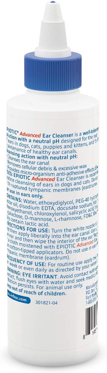 Virbac EPIOTIC® Advanced Ear Cleanser | Powerful and Gentle Cleanser For Dogs and Cats of all ages, 4 oz