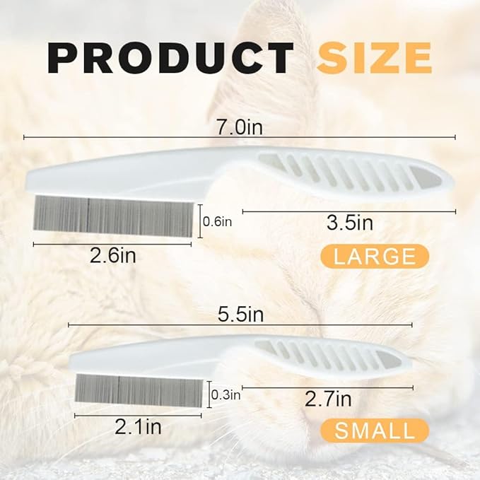 2 Pack Multifunctional Pet Comb, Upgrade Pet Grooming Brush Fine Magic Tear Stain Removal, Fine-Tooth Stainless Massage Comb Kit for Small Puppies and Dogs (Pink)
