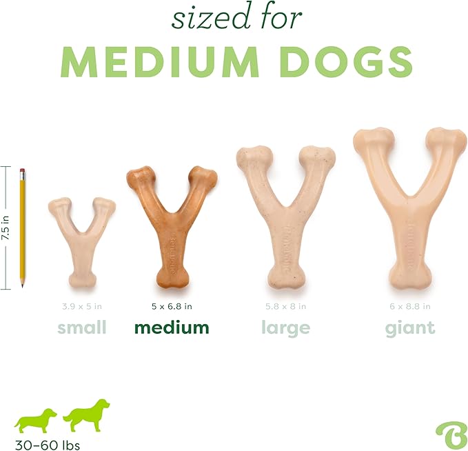 Benebone Wishbone Durable Dog Chew Toy for Aggressive Chewers, Real Chicken, Made in USA, Medium, for All Breed Sizes