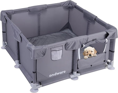 Puppy PlayPen, 28×28×15 in Dog Play Pen Indoors,Small Animals Playpen with Gate for Chick/Kitten/Puppy/Guinea Pig/Rabbits/Hamster/Chinchillas