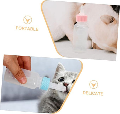 2pcs Small Animal Milk Feeder Bottles Puppy Kitten Nursing Kit for Newborn Pets Easy to Use Feeding for Kittens Puppies and Small Animals