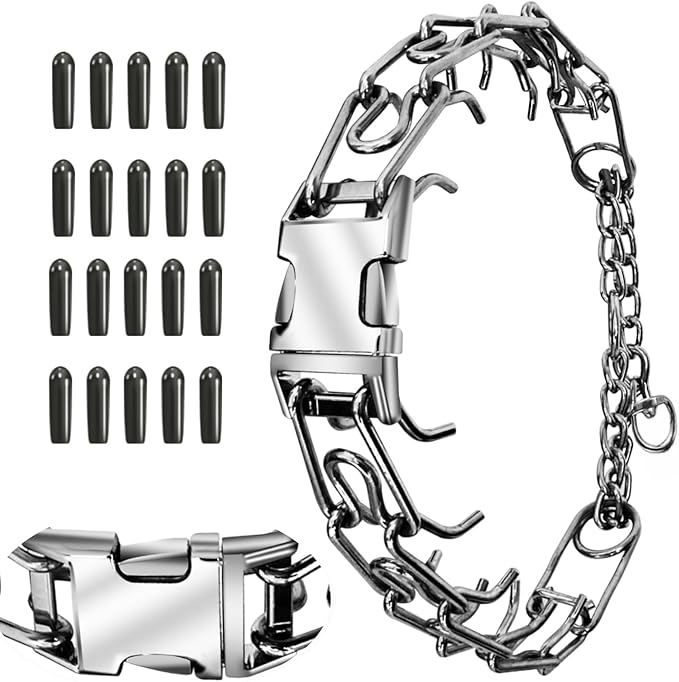 Quick Release Dog Collar, Metal Leash Collar for Small Dogs, Medium Dogs, Large Dogs (S (14-17" Neck))