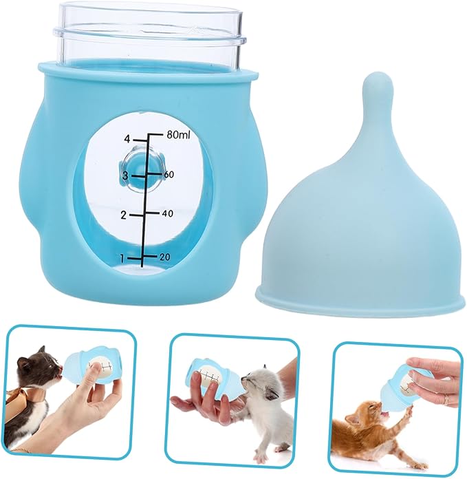Toddmomy Mini Pet Feeding Bottle for Newborn Puppies Kittens Portable Milk Feeder Visible Scale Kitten Nursing Bottle