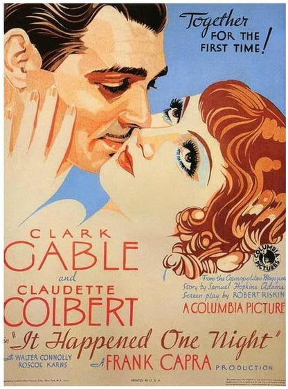 Rectify the Race It Happened One Night Movie Clark Gable Claudette Colbert 18x24 Poster