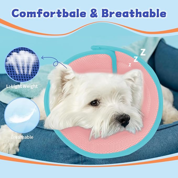 Mosago Soft Dog Cone Collar after Surgery Alternative for Dogs to Stop Licking, Comfort Collars for Large/Medium/Small Pet, Adjustable Elizabethan Neuter Recovery E Cones of Shame Neck & Head Ecollars
