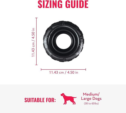 KONG Extreme Tires - KONG's Most Durable Natural Rubber Chew & Fetch Toy - Treat Dispenser Dog Tire Toy - Pet Supplies for Outdoor & Indoor Play - For Medium/Large Dogs