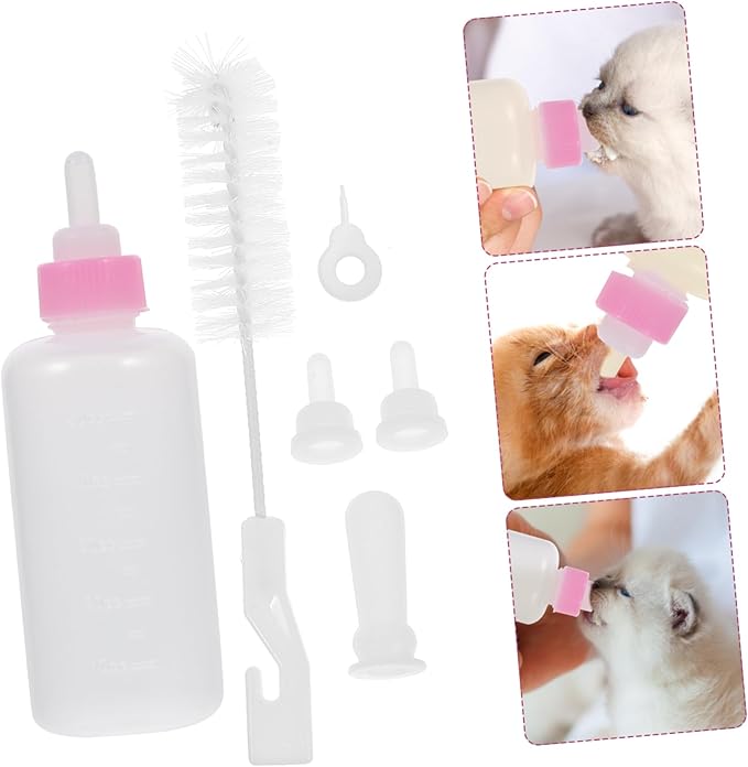 Happyyami Dog Bottle Squeeze Feeder Pet Nursing Bottles Kit for Puppy Kitten Milk Set Portable