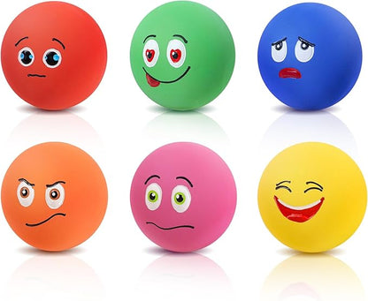 SCHITEC Squeaky Dog Toys, Funny Interactive Puppy Ball Toy, [6 Pack] Latex Rubber Squeak Pet Balls for Puppies Small Breed Dogs