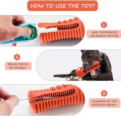 Cutiful Dog Toys for Aggressive Chewers Large Medium Breed, Indestructible Dog Chew Toys, Squeaky Interactive Tough Extremely Durable, Dogs Toothbrush Toys to Keep Them Busy