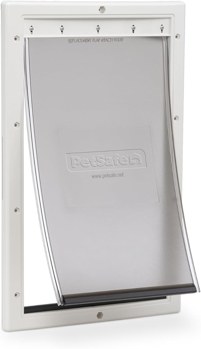 PetSafe Plastic Pet Door - Easy Install for Wood, PVC Metal & Paneled Doors - Rust-Free Plastic Frame - Flap Dimensions 10 1/4" W x 16 1/4" H - for Large Dogs Weighing Up to 100 lb